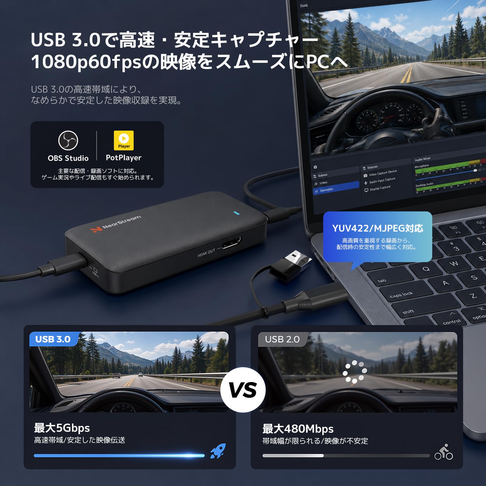 Amazon.co.jp: NearStream CCD10 キャプチャーボード 4K60/1440p120